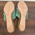 Bird of Flight Philo Low Heel Leather Wedge Woven Sandal Size 11 Green Photo 5