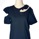 Maggie Marilyn Shirt Women XS Black Ruffle Cutout Endless Possibilities Tee Goth Photo 0