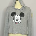 Disney Mickey Mouse Cropped Jersey Hoodie Photo 3