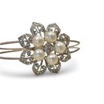 David's Bridal David’s Bridal Double Headband with Crystals and Pearls Photo 4