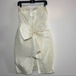 Gunne Sax Vintage  Jessica McClintock Strapless Dress Sequin USA Bow Slit White S Photo 4