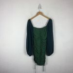 Princess Polly  Aleena Green Ruched Mini Dress Size 12 Long Balloon Sleeve Photo 14