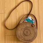 Handmade NWT rattan boho straw circle Bali bag Photo 0