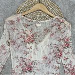 Denim & Supply Ralph Lauren Henley Sheer Lace Delicate Floral Top Cottagecore SP Pink Size undefined Photo 6