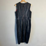 Spanx NWT  Leather-Like Combo Fitted Sheath Dress Womens Medium Luxe Black 20393R Photo 9