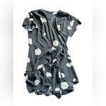 All Saints Rene Rodin Silk Wrap Dress Black With White Floral Print Size 8 Photo 2