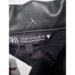 ZARA  Black Fitted Faux Leather Overshirt NWOT Photo 5