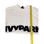 Ivy Park  White Cropped T-Shirt Black Chenille Logo Medium Photo 6