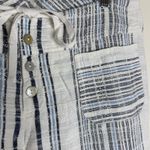 Sundance Pants Womens Small White Blue Striped Cotton Drawstring Pockets Boho Photo 3