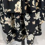 Black and ivory long sleeve corset top tiered floral ruffle dress medium NWT Photo 3