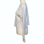 Wild Fable White Cropped Waffle Knit Thermal Long Sleeves Top •Size Small Photo 2