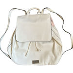Victoria's Secret Victoria’s Secret White Faux Leather Pull String Backpack Casual Shoulder Bag Photo 0