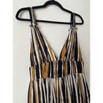 Ronny Kobo Brown Black Tiger Striped V Neck Maxi Dress Size Medium Photo 5