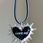 Handmade grunge street funky y2k style spike “LOVE ME” heart necklace🌿✨ Photo 0