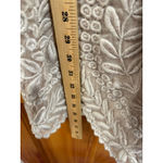 Yoana Baraschi Baraschi Embroidered Mesh Overlay Dress Beige Floral Sleeveless Fit & Flare Photo 5