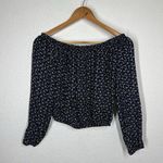 John Galt Brandy Melville  Maura Blue Off the Shoulder Floral Crop Top Photo 4