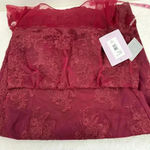 JS Collections  Embroidered Blouson Midi Dress In Sangria Size 12 Photo 6