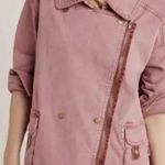 Anthropologie Letty Relaxed Moto Parka Asymmetrical Jacket Size XS Pale Red Photo 1