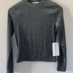 Orange Kiss Gray Sequence Glittering Long Sleeve Top Photo 0