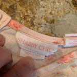 Shabby Chic 100% Linen Floral Rose Shirt Pink White Size M Medium Orange Photo 7