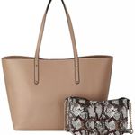 INC International Concepts Tan and Brown Classic Tote Photo 0