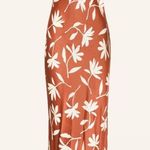 ANINE BING NWT  Chloe Silk Satin Maxi Dress Tropical Leaf Print Terracotta Brown Photo 1