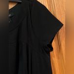 White House | Black Market Black Sheath Dress Cap Sleeves Silver Hardware Size 2 Photo 8