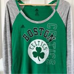 Adidas Boston Celtics Women’s Raglan Fitted Long Sleeve Tee Green Gray Size M Photo 1
