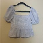 J.Crew  Squareneck Smocked Cotton Voile Top in Gingham Size Small Photo 6
