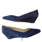 Talbots Women's Wedge Shoes Size 9.5M Leather Suede Blue Preppy City Slip On Photo 2