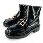 Bottega Veneta Monsieur Horsebit Glossy Black Leather Zip Ankle Boots Size EU 38 Photo 14