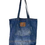 American Eagle  Denim Tote Bag Distressed Logo New Photo 1