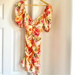 For Love & Lemons NWOT Versilla Puff Sleeve Pink Floral Mini Dress Photo 3