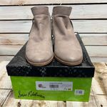 Sam Edelman Packer Putty Leather Ankle Boots Side Zip Tassel Low Heel 7.5M Photo 5