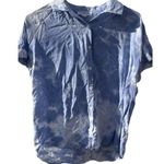Beach Lunch Lounge Women’s S Blue White Tie Dye Button Down Short Sleeve Shirt Photo 1