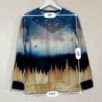 The Mountain Women’s Landscape Lightweight Sweater Gray & Navy NWOT Photo 7