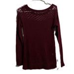 Loft ‎ Deep Burgundy Lace Detail Blouse Photo 1