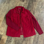 Studio Works  Red Suede Full Zip Jacket Photo 1