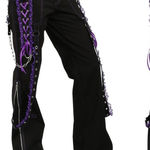 Tripp NYC Dark Street Lolita Gothic Lace Corset Pants Black Purple 29 NWT Photo 0