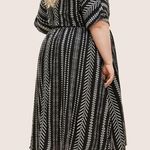 Bloomchic Solid Geometric Dolman Sleeve Pocket Shirred Split Hem Dress Photo 8