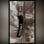 Sportcaster Tan White Tie Dye Packable Down Puffer Jacket Coat XS Warm Cozy Brown Photo 3