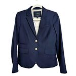 J.Crew  Schoolboy Navy Blue Gold Button Wool Blend Fitted Blazer US 2 Photo 1