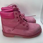 Timberland  Women’s Pink Nubuck Boots Size 5.5 Waterproof Lace-Up Leather Photo 0