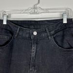 SheIn Curve Black Stretch Denim Raw Hem High Rise Flare Jeans 1XL Plus Size 30 Photo 2