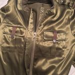 Lulu’s Satin Olive Green Women's Jacket Size M Photo 8