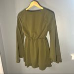 Showpo  olive green deep v bell sleeves dress Photo 6