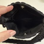 Vintage 90's Black Small Beaded Crochet Purse Crossbody Bag Retro Old Money Boho Photo 5
