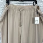Calvin Klein Womens Beige Flat Front Drawstring Wide Leg Pants Photo 2