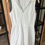 Theory  poplin dress split neck white Collared Flare Poplin shirt sleeveless Photo 0
