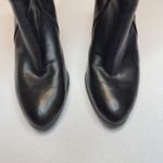Adrienne Vittadini  Black Leather Ankle Boots Block Heel Chic Trendy Zip Size 8M Photo 2